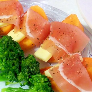 簡単オードブル☆柿とチーズの生ハム巻き
